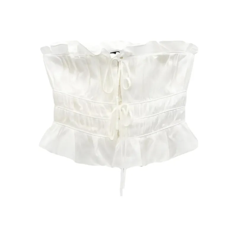 ZARA Strapless Top Women's Beige-0