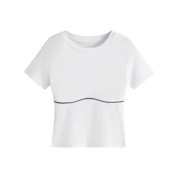 HANDAIWEI T Shirt Women's White Blue