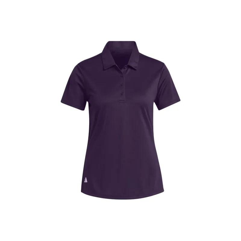 Adidas Solid Performance Short Sleeve Polo Shirt Polo Shirt Women's Dark Purple-0