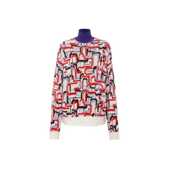 PRADA Abstract Pattern High-Neck Sweater