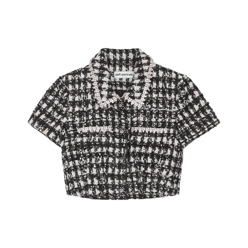 Self portrait Shirt Women's Black Plaid-0