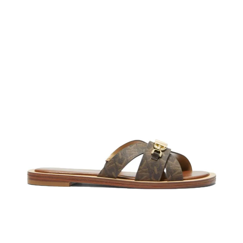 Michael Kors Monogram-pattern Logo-plaque Dandals-1