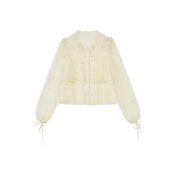 TORIGHT Chiffon Shirts Women's Apricot