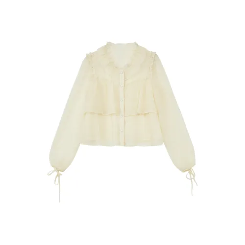 TORIGHT Chiffon Shirts Women's Apricot