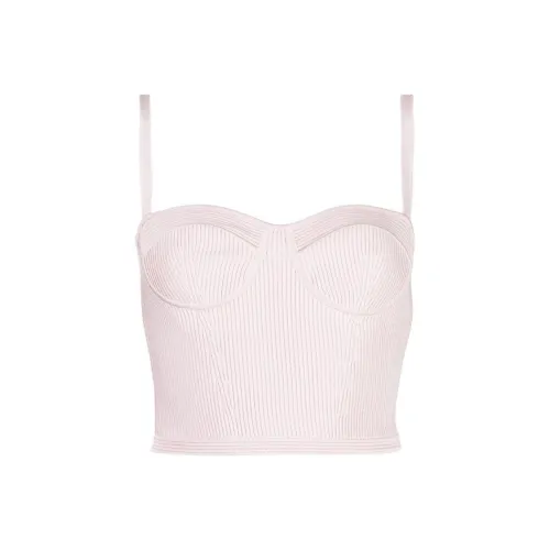 Alexander McQueen Ribbed Cropped Bustier Top