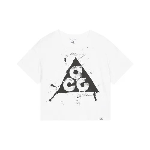 Nike ACG DRI FIT Drop Shoulder Sleeve T Shirt Women's Mountain Peak White