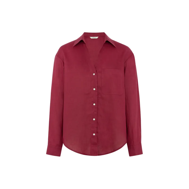 MEIYANG Shirts Women's Dark Red-0
