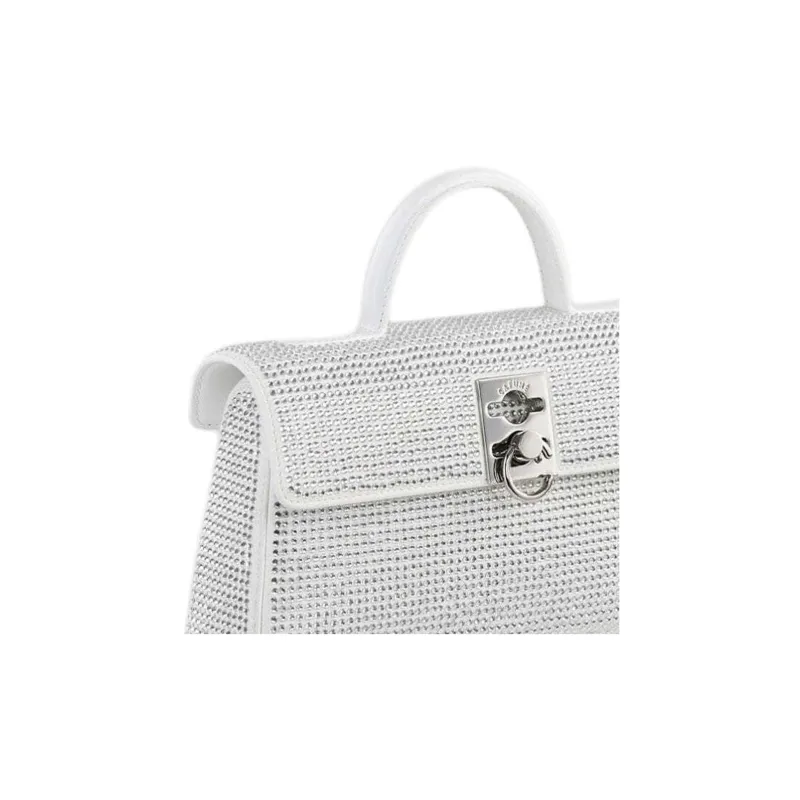 CAFUNE Cow Leather Trim Shoulder Bag Crossbody Bag Handbag Women's White-3