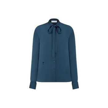 DIOR Ascot Blouse Shirt Women's Blue
