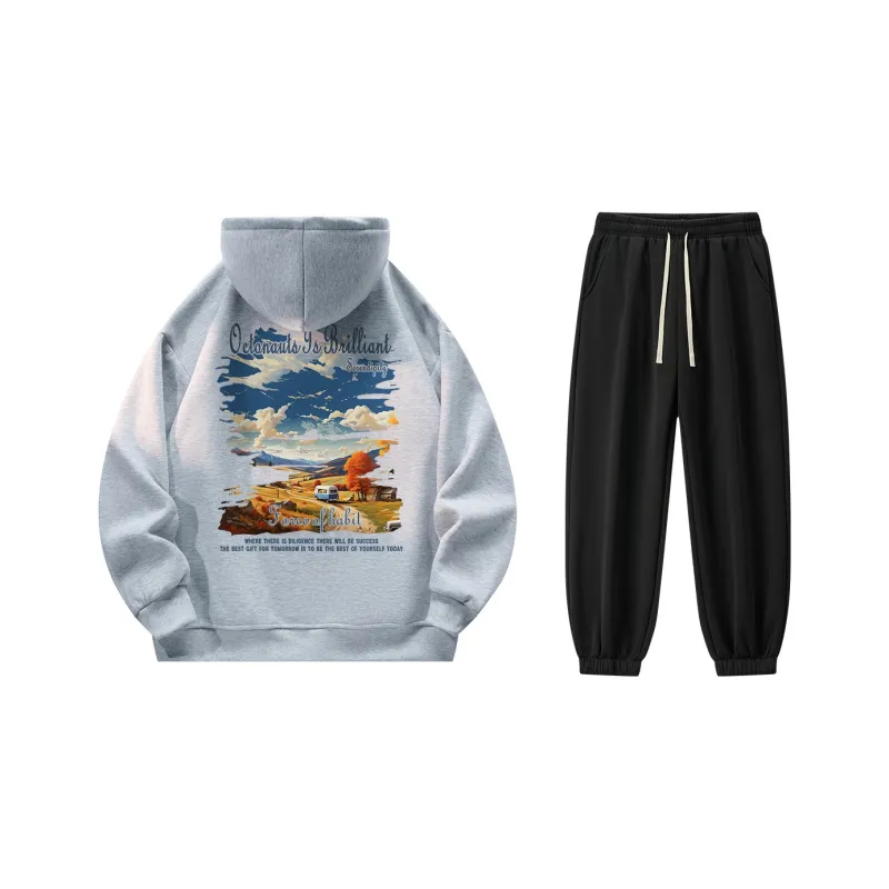 Small Columns Under The Sea Sweatshirt Set Unisex-10