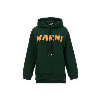 MARNI Logo Printed Drawstring Hoodie