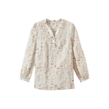 Inman Shirts Women's White Base With Coffee Print