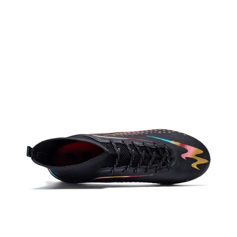 Binary FG Firm Ground Cushioning Abrasion Resistant Lightweight Slip Resistant Soccer Shoes Unisex Black Gold-4