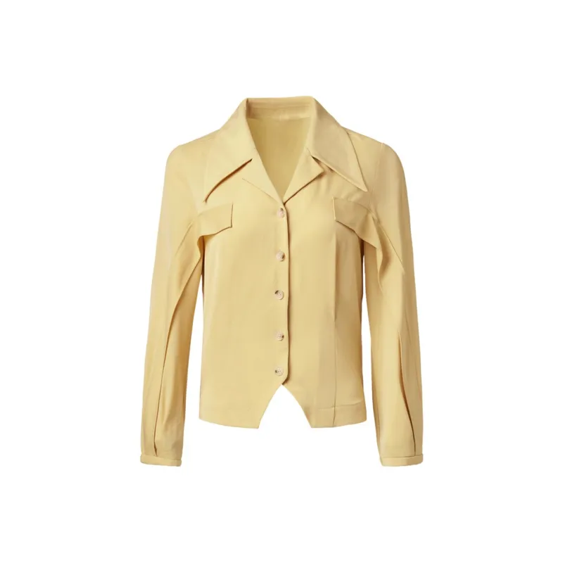 HDFULERN Shirts Women's Yellow-0