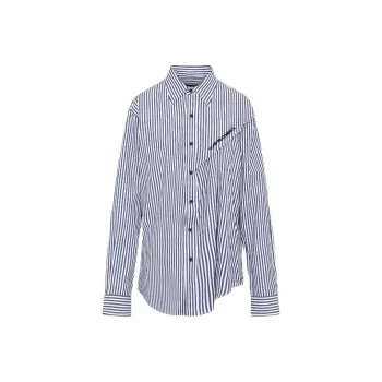 Y/Project Logo-embroidered Striped Shirt