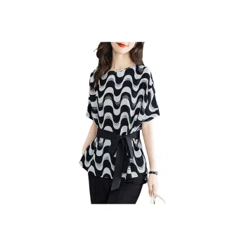 Cypress House Shirts Women's Black White Ripple