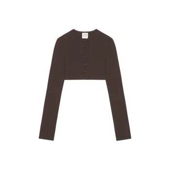 COURREGES Knit Cropped Cardigan 'Heritage White'