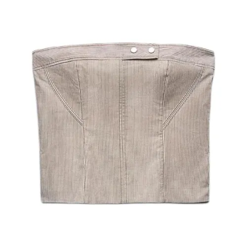 ZARA Strapless Top Women's Blue Denim