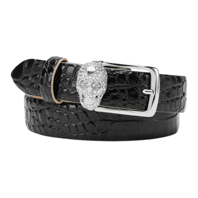 PHILIPP PLEIN Skull embellished buckle Belt-0