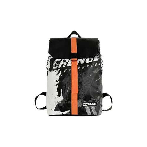 Yalu Oxford Backpack Regular Unisex Orange/White/Black/Black White