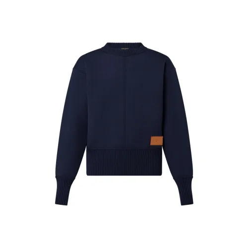 LOUIS VUITTON New Quarterly Products Of LV Cashmere Sweaters Women's Navy Blue