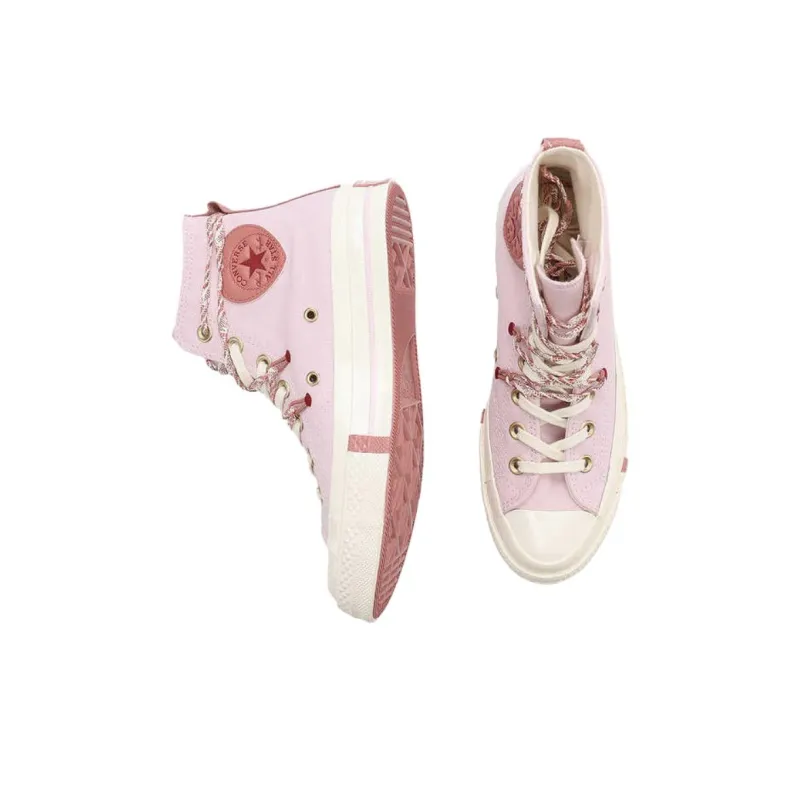 Converse CHUCK TAYLOR Anti Slip Wear Resistant High Top Canvas Shoes Unisex Pink-3