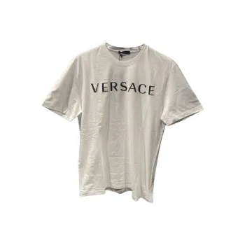 VERSACE Logo Letter Embroidered Casual Crew Neck Short-Sleeved T-Shirt T-Shirt Women's White