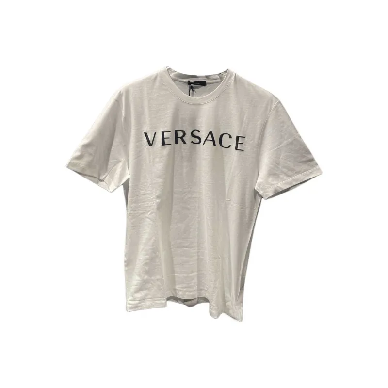 VERSACE Logo Letter Embroidered Casual Crew Neck Short-Sleeved T-Shirt T-Shirt Women's White-0