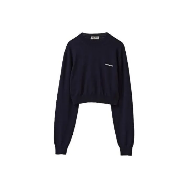 MIU MIU Crewneck Cropped Jumper-0