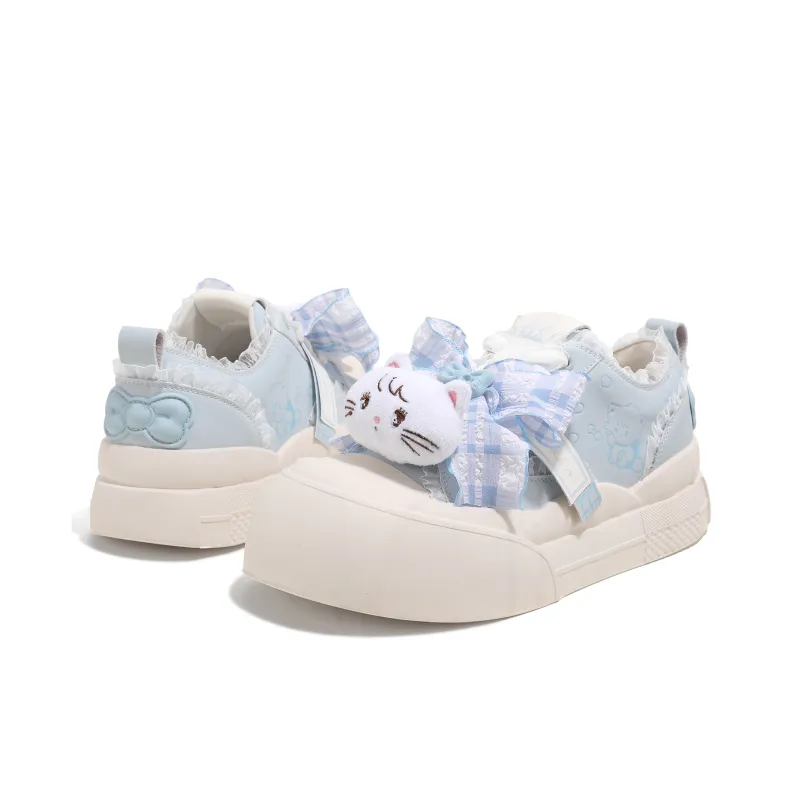 MIKKO ILLUSTRATIONS x TTKJ Slip Resistant Height Increasing Low Top Skateboard Shoes Women's Bubbles Blue-2