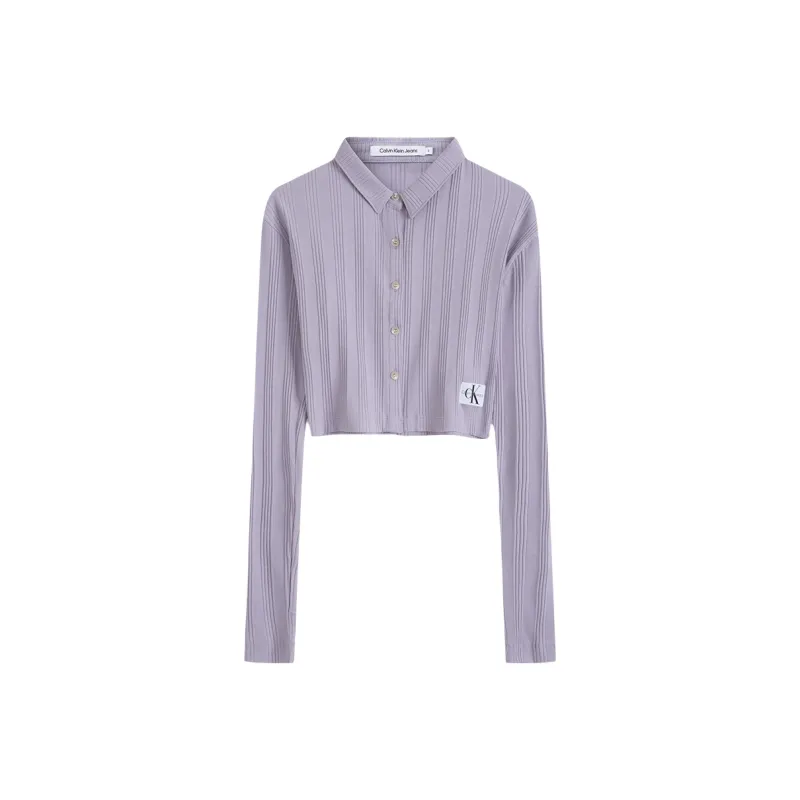 Calvin Klein Cropped Ribbed Jersey Cardigan-0