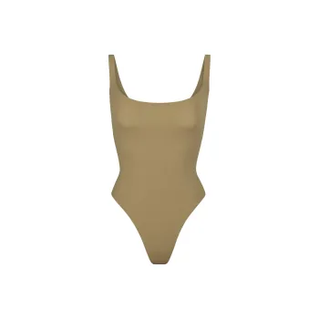 SKIMS FITS EVERYBODY SQUARE NECK BODYSUIT Jumpsuit Women's KHAKI/Khaki