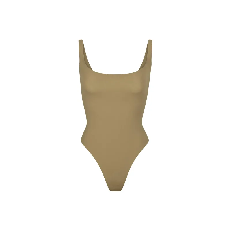 SKIMS FITS EVERYBODY SQUARE NECK BODYSUIT Jumpsuit Women's KHAKI/Khaki-0