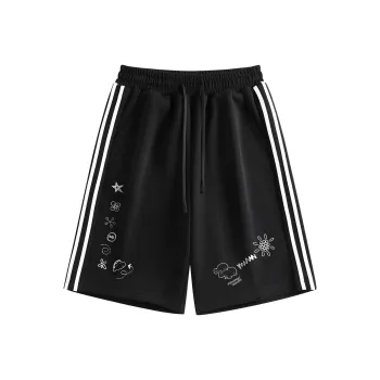 Crayon Shinchan Casual Shorts Unisex Active Black & White