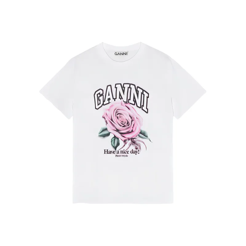 GANNI Graphic Print T shirt-0