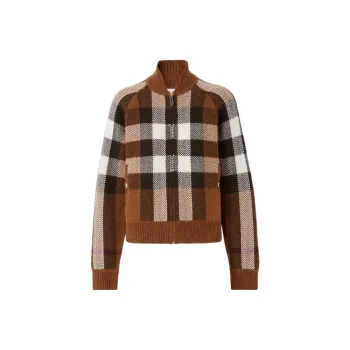 Burberry Intarsia check Bomber Jacket