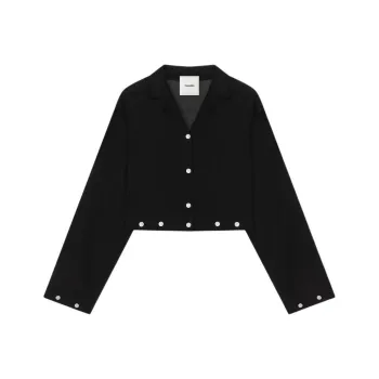 NANUSHKA Vally Studded Cropped Organza Shirt