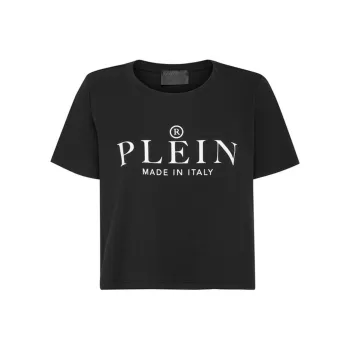 PHILIPP PLEIN Iconic Plein Short sleeve Cropped T shirt