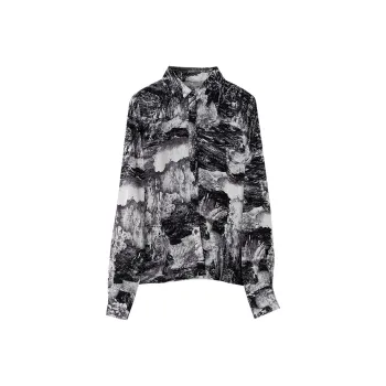 SOON FLOWER Chiffon Shirts Women's Black