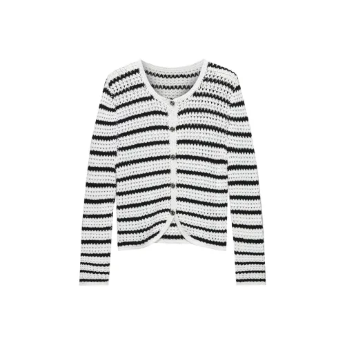 Self Who Knitwear Women's Black White Bottom Strip