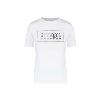 MM6 Maison Margiela Logo Printed Crewneck T Shirt