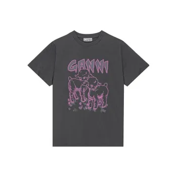 GANNI SS24 Regular T-Shirt Women's Volcanic Gray