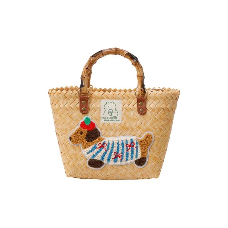 Bueno Woven Basket Bag Handbag Women's Khaki/Brown/Multicolor-4