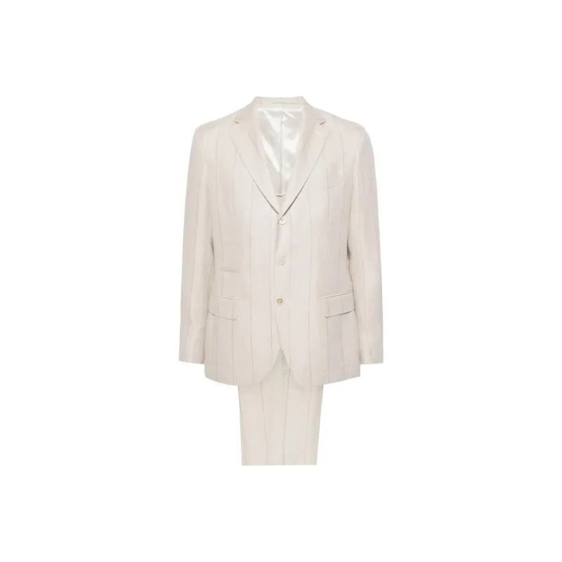 Eleventy Linen blend Pinstripe Suit-0