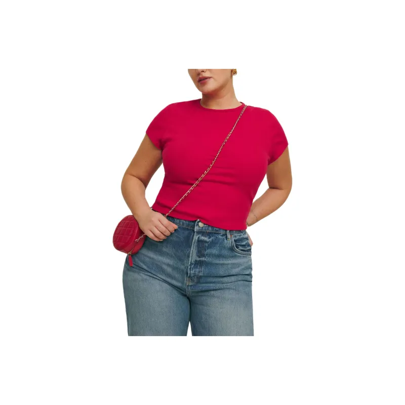 REFORMATION Muse Tee Es T-Shirt Women's Red-0