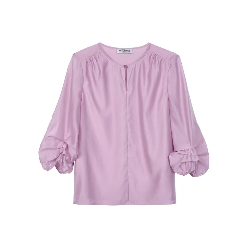 MISSSHINE Shirt Women's Pink Purple-0