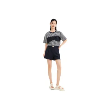 Hopeshow T Shirt Women's Navy Blue Stripes