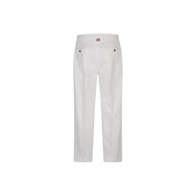 THOM BROWNE Cotton Straight leg Trousers-1