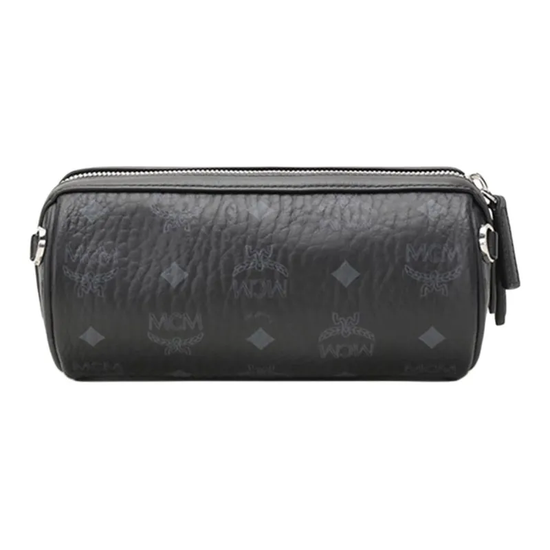 MCM Klassik Visetos Canvas With Leather Pillow Bag Crossbody Bag Mini Unisex Black-3