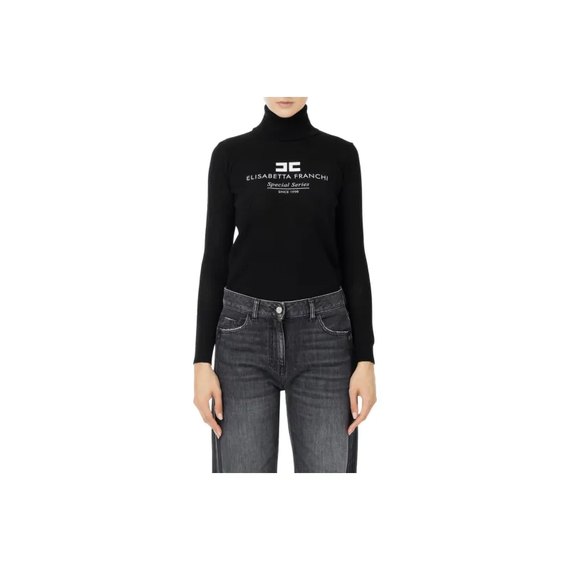 Elisabetta Franchi Logo inlay Roll neck Sweater-0
